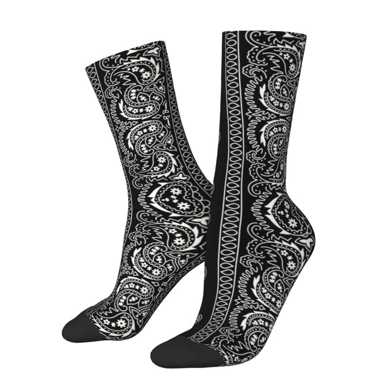 بيزلي طباعة الجوارب طاقم مطاطي - مراجعة Bandana Blank White وسعره