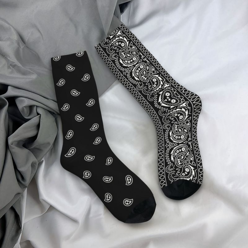 بيزلي طباعة الجوارب طاقم مطاطي - مراجعة Bandana Blank White وسعره