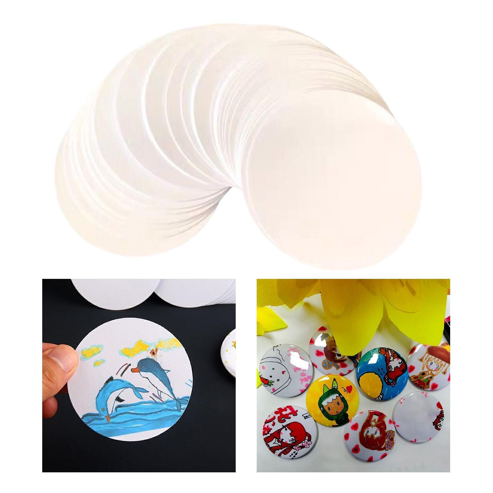 100 قطعة ورق فارغ لصنع شارات ا - مراجعة Button Badge Blank وسعره