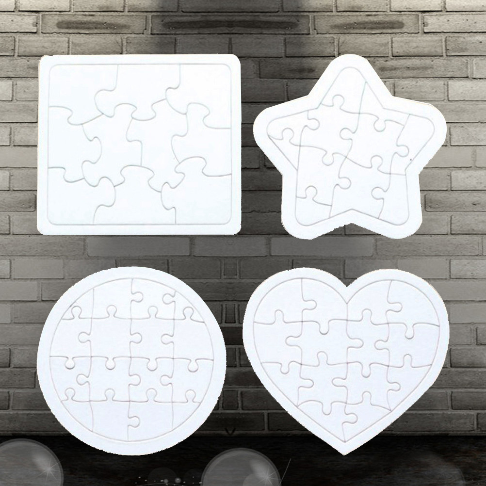4 قطع من ألغاز الصور المقطوعة  - مراجعة Puzzle Blank White وسعره